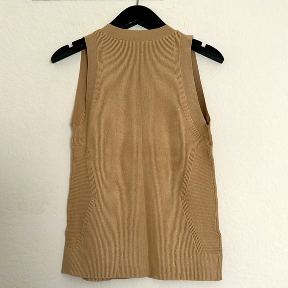 Ann Taylor - Button Front V-Neck Sweater Tank Shell in Camel Tan - Picture 4 of 4